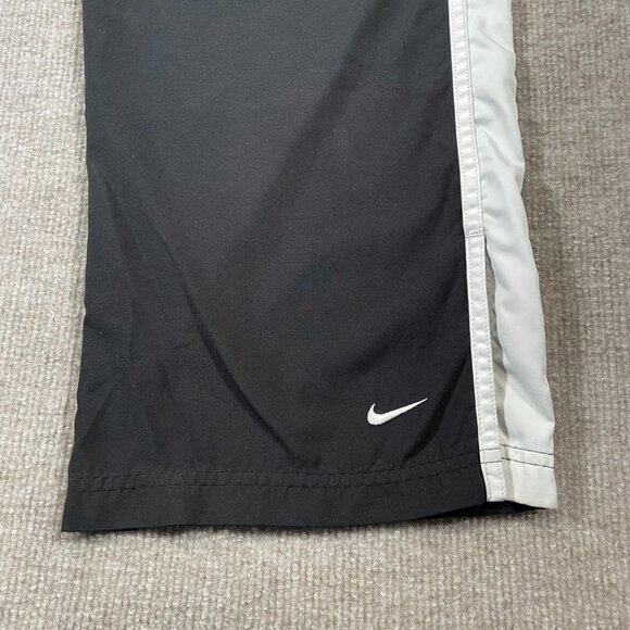 Y2K Nike Track Pants Womens Size Large Black White Unlined - Picture 7 of 14